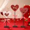 3 Pcs Valentine's Day Decoration Heart Wooden Sign Standing Block Love Christian Tables Centerpieces Valentines Decoration Double Printed Table Sign for Wedding Party Favor Supplies(Classic)